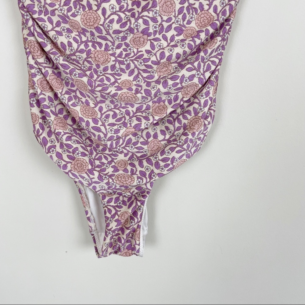 Zimmerman Purple Floral Caravan Ring Halter Neck One Piece Swimsuit - Picture 6 of 12
